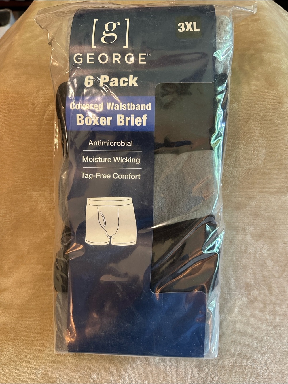 George 6-Pack Boxer Briefs - Black & Gray